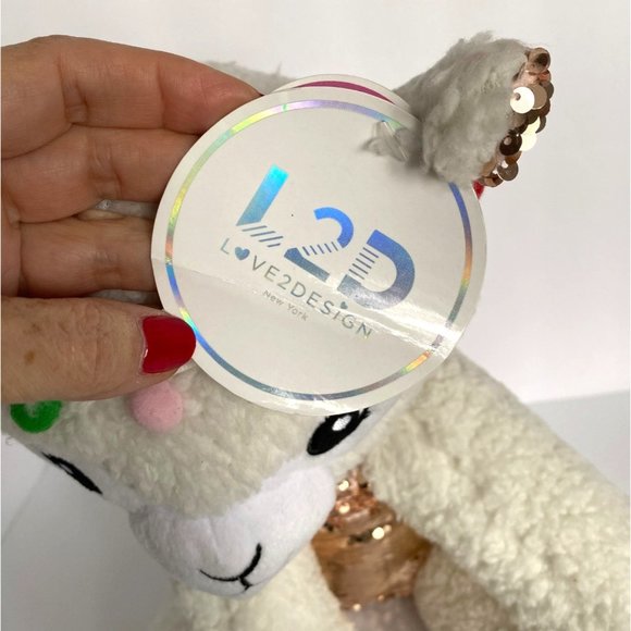 Love2Design Llama Large Plush Reversible Sequins 15x12x12 Inches With Tags - Picture 4 of 15